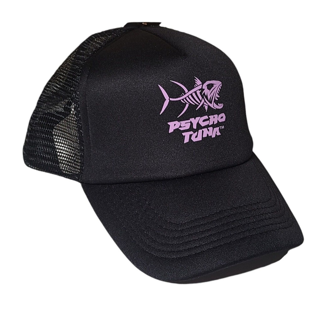Psycho Tuna Trucker Mesh Snapback Hat Black And Lavender Adult One Size NWT